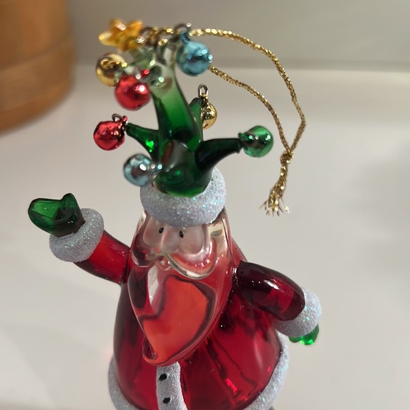 Vintage Christmas Acrylic Santa on Ice Skates Ornament - Picture 6 of 7